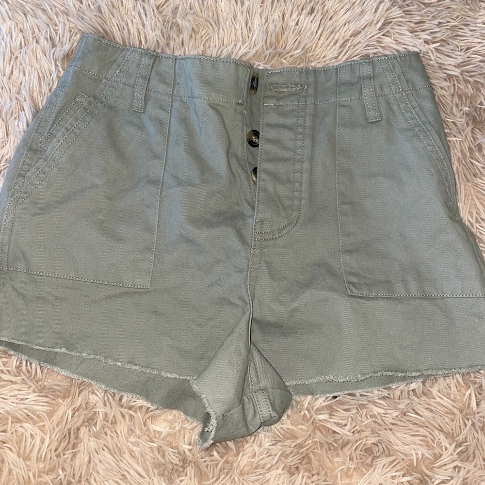Distressed cotton shorts
